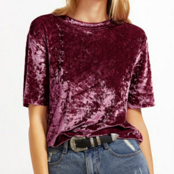 LAST ONE! Crushed Velvet Tee Style Top - Picture 6 of 6